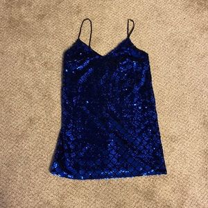 Blue/Black Sequin Dress - Small